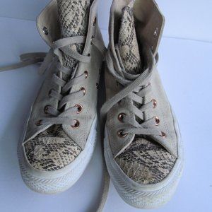 Convere All Star High Top Suede Snakeskin Sz 8